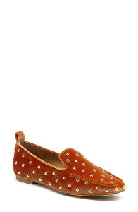 �P���V�[�_�b�K�[ ���f�B�[�X �V���[�Y �p���v�X Kelsi Dagger Brooklyn Finley Studded Square Toe Flat Mustard �}�X�^�[�h