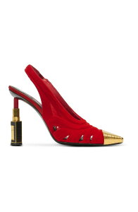 �o���}�� ���f�B�[�X �V���[�Y �p���v�X�G�[�h ���U�[ Balmain Lipstick Pumps In Suede Leather And Brass Red ���b�h