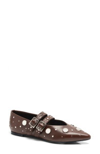 �t���[�s�[�v�� ���f�B�[�X �V���[�Y �p���v�X Free People Hall of Mirrors Pointed Toe Flat Espresso Leather