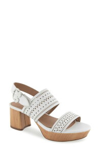 �G�A���\�[���Y ���f�B�[�X �V���[�Y �q�[�� �v���b�g�t�H�[�� �T���_�� Aerosoles Camera Perforated Slingback Platform Sandal White Perforated Faux Leather �z���C�g