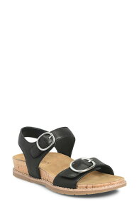 �R���t�H�[�e�B�o ���f�B�[�X �V���[�Y �T���_�� �v���b�g�t�H�[�� Comfortiva Gibson Slingback Platform Wedge Sandal Black �u���b�N