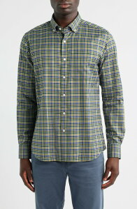 �X�R�b�g�o�[�o�[ �����Y �g�b�v�X �V���c �R�b�g�� �_�E�� Scott Barber Check Prep Cotton Twill Button-Down Shirt Hunter �`�F�b�N