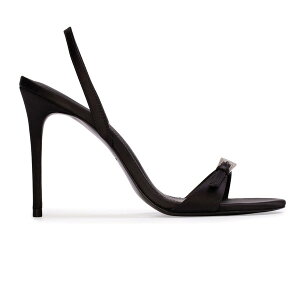 �u���b�N�X�G�[�h�X�^�W�I ���f�B�[�X �V���[�Y �T���_�� �T�e�� BLACK SUEDE STUDIO Romi 100 Satin Sandal Black Satin �u���b�N