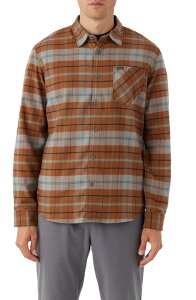 �I�j�[�� �����Y �g�b�v�X �V���c O'Neill Redmond Plaid Stretch Flannel Button-Up Shirt Medium Brown �u���E��