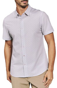 �Z�u���_�C�������h �����Y �g�b�v�X �V���c �v�����g 7 Diamonds Noah Geo Print Short Sleeve Performance Button-Up Shirt Dusty Rose