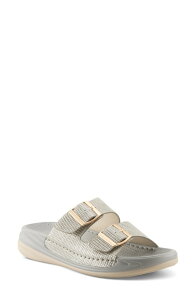 �t���N�T�X ���f�B�[�X �V���[�Y �T���_�� Flexus by Spring Step Buttermere Slide Sandal Grey Metallic �O���[