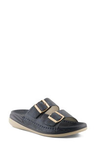 �t���N�T�X ���f�B�[�X �V���[�Y �T���_�� Flexus by Spring Step Buttermere Slide Sandal Navy Metallic �l�C�r�[