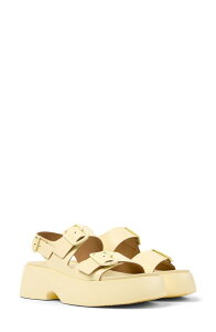 �J���y�[�� ���f�B�[�X �V���[�Y �q�[�� �v���b�g�t�H�[�� �T���_�� Camper Tasha Platform Sandalight/ Pastel Yellow �C�G���[