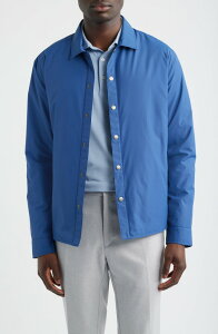 �s�[�^�[�E�~���[ �����Y �A�E�^�[ �W���P�b�g�E�u���]�� �V���c Peter Millar Brighton Wateresistant Snap Front Shirt Jacket Windsor Blue �u���[