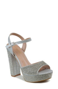 �^�b�`�A�b�v ���f�B�[�X �V���[�Y �q�[�� �v���b�g�t�H�[�� �T���_�� Touch Ups Lynx Wateresistant Platform Sandal Silver �V���o�[