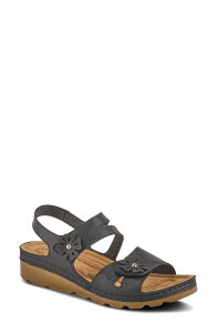 �t���N�T�X ���f�B�[�X �V���[�Y �q�[�� �T���_�� Flexus by Spring Steponcia Slingback Wedge Sandal Black �u���b�N