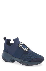 ���W�F�E���B���B�G ���f�B�[�X �V���[�Y �X�j�[�J�[ Roger Vivier Viv Crystal Buckle Slip-On Sneaker Blue Chiaro �u���[
