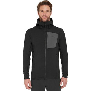 ���u �����Y �A�E�^�[ �W���P�b�g�E�u���]�� �t�[�f�b�h�W���P�b�g Rab Superflux Hooded Jacket - Men's Black �u���b�N