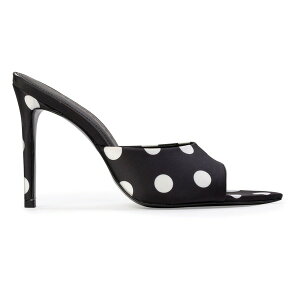 �u���b�N�X�G�[�h�X�^�W�I ���f�B�[�X �V���[�Y �T���_�� BLACK SUEDE STUDIO Bella 100 Mule Black Polka Dot Satin �u���b�N