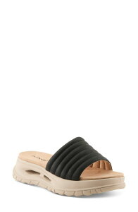 �t���N�T�X ���f�B�[�X �V���[�Y �q�[�� �v���b�g�t�H�[�� �T���_�� Flexus by Spring Step Filman Platform Slide Sandal Black �u���b�N