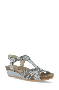 �i�I�g ���f�B�[�X �V���[�Y �T���_�� Naot Starlet Wedge Sandal Black/ White Python �z���C�g