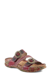 �X�v�����O�X�e�b�v ���f�B�[�X �V���[�Y �T���_�� L'Artiste by Spring Step On the Road Slide Sandal Dark Red Multi ���b�h