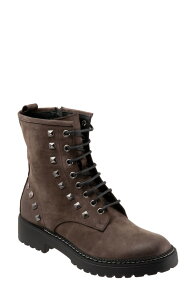 �u�G�m ���f�B�[�X �V���[�Y �u�[�c�E���C���u�[�c Bueno Studded Combat Boot Grey Nubuck �O���[