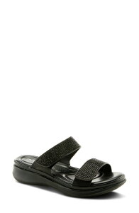 �t���N�T�X ���f�B�[�X �V���[�Y �T���_�� Flexus by Spring Step Bling Slide Sandal Black �u���b�N