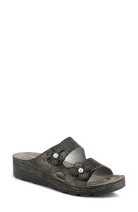�t���N�T�X ���f�B�[�X �V���[�Y �q�[�� �T���_�� Flexus by Spring Stepamola Wedge Slide Sandal Black �u���b�N