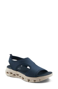 �t���N�T�X ���f�B�[�X �V���[�Y �T���_�� �v���b�g�t�H�[�� �A���N�� Flexus by Spring Step Guzmankle Straplatform Wedge Sandal Navy �l�C�r�[