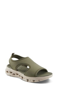 �t���N�T�X ���f�B�[�X �V���[�Y �T���_�� �v���b�g�t�H�[�� �A���N�� Flexus by Spring Step Guzmankle Straplatform Wedge Sandal Olive Green �O���[��