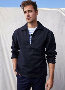 �Z�C���g�W�F�[���X �����Y �A�E�^�[ �W���P�b�g�E�u���]�� Saint James NEMO II - French Sailor Canvas Jacket Navy �l�C�r�[