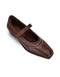 �I�[���h�g�����h ���f�B�[�X �V���[�Y �p���v�X �R���g���X�g ���U�[ �q�[�� OLD TREND Folk Genuine Leather Artisanal Contrastitch Mary Jane Heel Coffee �R�[�q�[