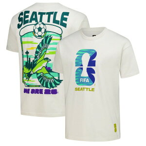 �A�E�^�[�X�^�b�t �����Y �g�b�v�X T�V���c Men's Outerstuff Cream 2026 FIFA World Cup Seattle Host City Local Oversized T-Shirt Cream �N���[��