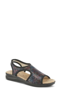 �t���N�T�X ���f�B�[�X �V���[�Y �q�[�� �T���_�� Flexus by Spring Step Nyaman Slingback Sandal Black Multi �u���b�N
