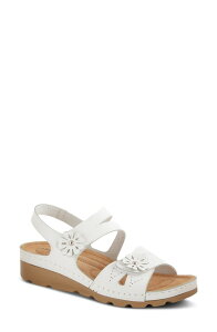 �t���N�T�X ���f�B�[�X �V���[�Y �q�[�� �T���_�� Flexus by Spring Steponcia Slingback Wedge Sandal White �z���C�g