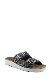 �t���N�T�X ���f�B�[�X �V���[�Y �q�[�� �T���_�� Flexus by Spring Step Cytheria Slide Sandal Black Multi �u���b�N