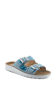 �t���N�T�X ���f�B�[�X �V���[�Y �q�[�� �T���_�� Flexus by Spring Step Cytheria Slide Sandal Blue Multi �u���[