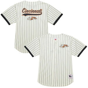 �~�b�`�F��&�l�X �����Y �g�b�v�X �V���c ���B���e�[�W ���b�V�� ���S Men'sMitchell & Ness Cream Cincinnati Bengals Final Seconds Vintage Logo Mesh Button-Up Shirt Cream �N���[��