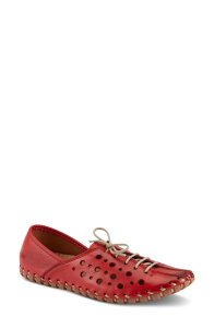 �X�v�����O�X�e�b�v ���f�B�[�X �V���[�Y �p���v�X ���U�[ Spring Step Moonwalk Perforated Leather Shoe Red ���b�h