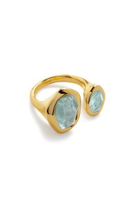 ���j�J���B�i�_�[ ���f�B�[�X �A�N�Z�T���[ �w�� Monica Vinader Odyssey Aquamarine Open Ring 18Ct Gold Vermeil / Aquamarine �S�[���h