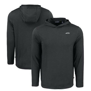 �J�b�^�[�A���h�o�b�N �����Y �A�E�^�[ �p�[�J�[�E�X�E�F�b�g T�V���c ���S Men's Cutter & Buck Black New York Jets Monochromatic Logo Coastlinepicomfort Eco Recycled Long Sleeve Hoodie T-Shirt Black �u���b�N