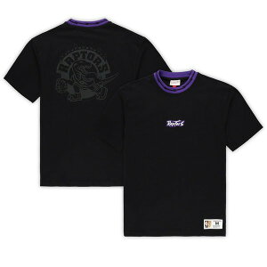 �~�b�`�F��&�l�X ���f�B�[�X �g�b�v�X T�V���c ���B���e�[�W ���S Unisex Mitchell & Ness Black Toronto Raptors Playmaker Vintage Logo T-Shirt Black �u���b�N