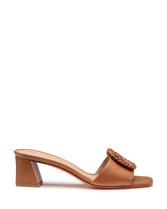 �T���g�[�j ���f�B�[�X �V���[�Y �T���_�� ���U�[ �q�[�� Santoni Women's leather mid-heel sandal Brown �u���E��