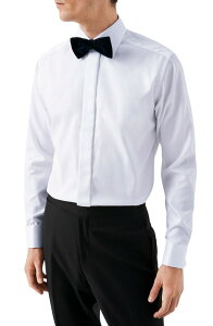 �G�g�� �����Y �g�b�v�X �V���c �R�b�g�� Eton Contemporary Fit Cotton Tuxedo Shirt White �z���C�g