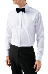 �G�g�� �����Y �g�b�v�X �V���c �X�����t�B�b�g Eton Slim Fit Diamond Weave Tuxedo Shirt White �z���C�g