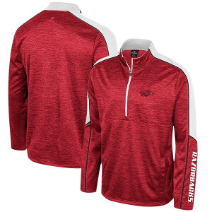 �R���V�A�� �����Y �A�E�^�[ �W���P�b�g�E�u���]�� Men's Colosseum Cardinal Arkansas Razorbacks Marled Half-Zip Jacket Cardinal