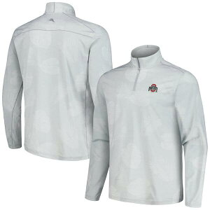 �g�b�~�[�o�n�} �����Y �A�E�^�[ �W���P�b�g�E�u���]�� Men's Tommy Bahama Gray Ohio State Buckeyes Delray Frond IslandZone Half-Zip Jacket Gray �O���[
