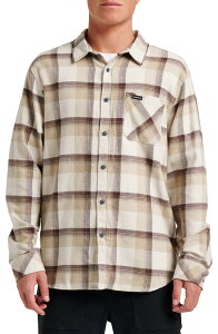 �N�C�b�N�V���o�[ �����Y �g�b�v�X �V���c �R�b�g�� Quiksilver Penmar Check Cotton Flannel Button-Up Shirt Silver Birch �V���o�[