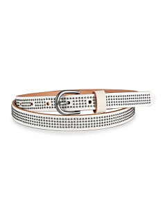 �I�[���h�g�����h ���f�B�[�X �A�N�Z�T���[ �x���g ���U�[ OLD TREND Stud Genuine Leather Slim Studded Everyday Belt White �z���C�g