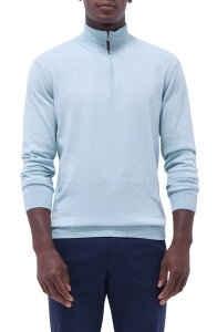 �u�K�b�` �����Y �A�E�^�[ �p�[�J�[�E�X�E�F�b�g �n�[�t�W�b�v �R�b�g�� Bugatchi Quarter Zip Cotton & Cashmere Pullover Celadon