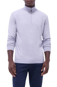�u�K�b�` �����Y �A�E�^�[ �p�[�J�[�E�X�E�F�b�g �n�[�t�W�b�v �R�b�g�� Bugatchi Quarter Zip Cotton & Cashmere Pullover Lilac ���C���b�N