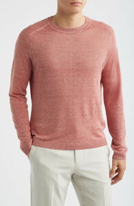 �W���b�N�r�N�^�[ �����Y �g�b�v�X T�V���c �N���[�l�b�N �V���N ���l�� Jack Victor Cormack Long Sleeve Crewneck Linen & Silk Pullover Watermelon