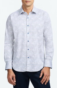 ���o�[�g�O���n�� �����Y �g�b�v�X �V���c �v�����g �R�b�g�� Robert Graham Akehurst Geo Print Stretch Cotton Button-Up Shirt Blue Multi �u���[