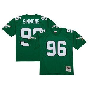 �~�b�`�F��&�l�X �����Y �g�b�v�X �V���c �W���[�W�[ Men's Mitchell & Ness Clyde Simmons Kelly Green Philadelphia Eagles Legacy Replica Jersey Kelly Green �O���[��